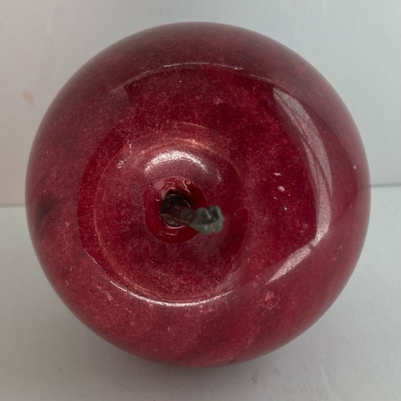 Alabaster Red Marble Apple Paperweight with Stem for the Teacher 3.5” Tall - Picture 9 of 10